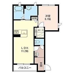 サンテラス1 1LDKの間取図画像