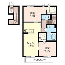 ブルーム・ワイ 2LDKの間取図画像