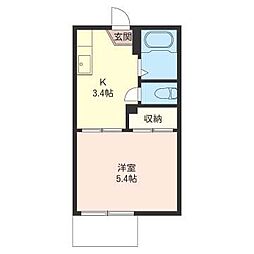 プラサーダ百合ヶ丘 1Kの間取図画像