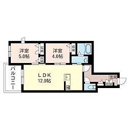 ラディーチェ 2LDKの間取図画像