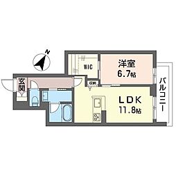 サンロード辻堂東海岸 1LDKの間取図画像