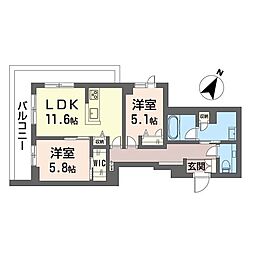 サンロード辻堂東海岸 2LDKの間取図画像
