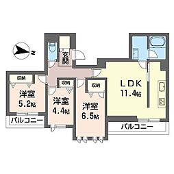 エスパシオ蘇我 3LDKの間取図画像