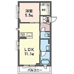 リラフォート蘇我 1LDKの間取図画像