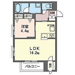 セレナヴィラAIYA 1LDKの間取図画像