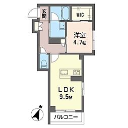 EPIC 1LDKの間取図画像