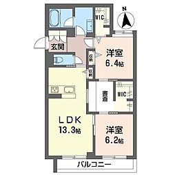 クレオール 2LDKの間取図画像