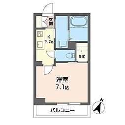 クレストコート末広 1Kの間取図画像