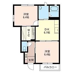 ファミールコート1 2DKの間取図画像