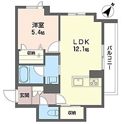 コルマル 2階1LDKの間取り