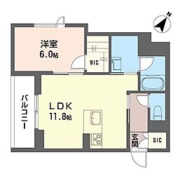 コルマル 2階1LDKの間取り