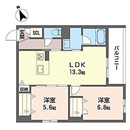 間取図画像 2LDK