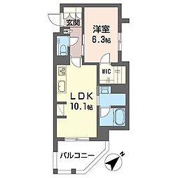 モンテおおたかの森 1LDKの間取図画像