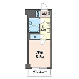 サンシャトウ 1Kの間取図画像