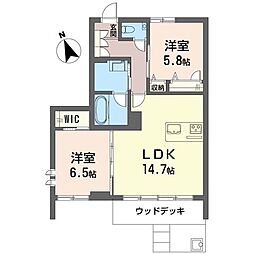 ミオーレ 2LDKの間取図画像
