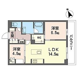 大隅ビル 2LDKの間取図画像