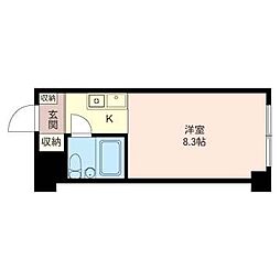 サンシャトウ ワンルームの間取図画像