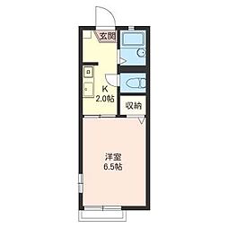 ビューラー薬師橋2 1Kの間取図画像