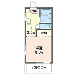 エクセル市ヶ谷A 1Kの間取図画像