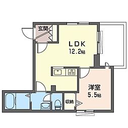 シェソワ信濃町 1LDKの間取図画像