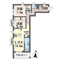 ウインド　シュピール 4階2LDKの間取り