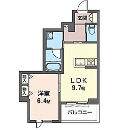LUNAcrescent 1LDKの間取図画像