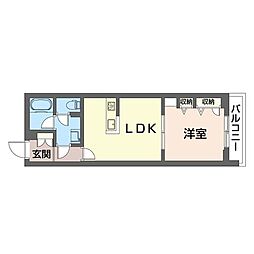 GreenageShinjo 1LDKの間取図画像