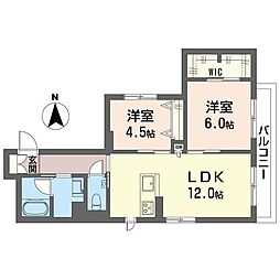 チレイジュ 2LDKの間取図画像