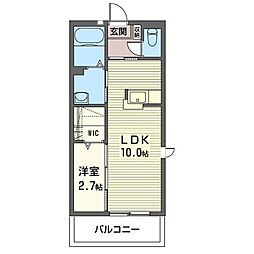 スカイコートB 1LDKの間取図画像