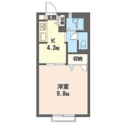 マ・メゾン・ヤワタ 1Kの間取図画像