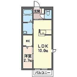 プレステージB 1LDKの間取図画像