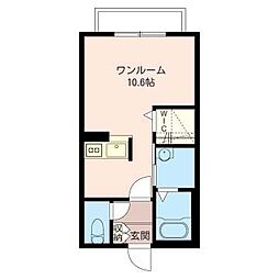 パールガーデン相模大野 ワンルームの間取図画像