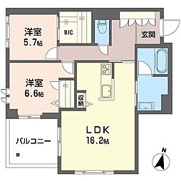 マハロ・ハレ 2LDKの間取図画像
