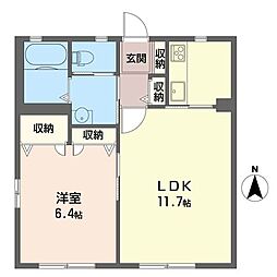 Ｐｒｉ　Ｓｏｌｅａｄｏ 1階1LDKの間取り