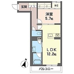 KS II 1LDKの間取図画像