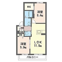 フォレスター1 2LDKの間取図画像