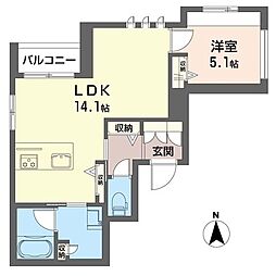 メゾン セルティア 1LDKの間取図画像