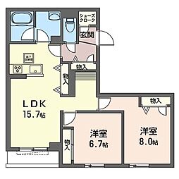 K's2425 2LDKの間取図画像