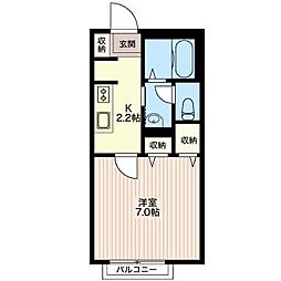 イーグリットH 1Kの間取図画像