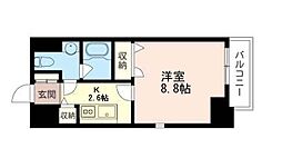 パティオ高田馬場 1Kの間取図画像