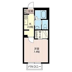 メゾンいぶき 1Kの間取図画像