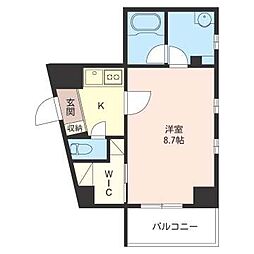 ブランヴェール 1Kの間取図画像
