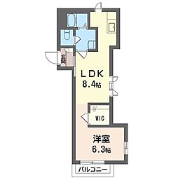 スカイコート 1LDKの間取図画像