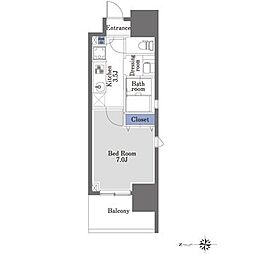 プライムメゾン早稲田 1Kの間取図画像