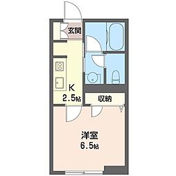 ア・ファンの杜2 1Kの間取図画像