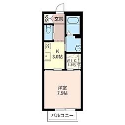 ルアル 1Kの間取図画像