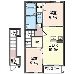 コートヴェール2 2LDKの間取図画像