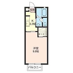 アネックス2 1Kの間取図画像