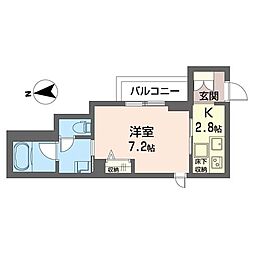 フェリーチェ ヴィータ 1Kの間取図画像