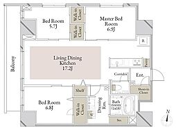 スカイテラス南大塚 10階3LDKの間取り